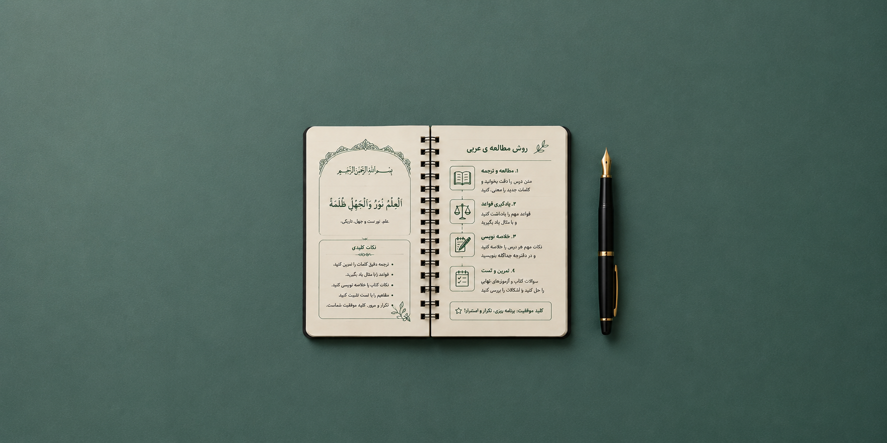 روش مطالعه عربی برای امتحان نهایی؛ از ترجمه و قواعد تا اعراب‌گذاری و درک متن برای رسیدن به نمره ۲۰.